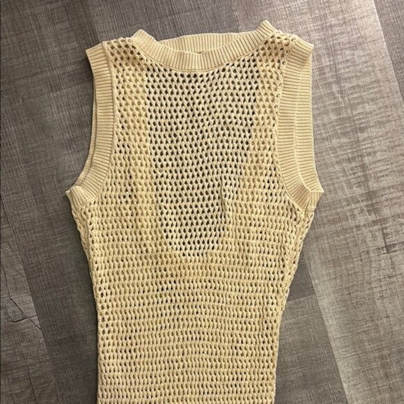 Beige open knit maxi coverup dress - Picture 1 of 9